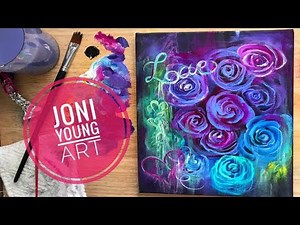 Painting ABSTRACT ROSES | ART THERAPY | STEP BY STEP | ACRYLIC PAINTING