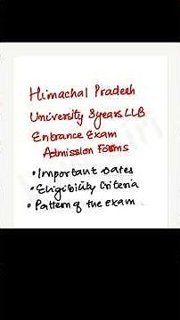 Himachal Pradesh University 3 Year Law Admission Forms 2026 are out| HPU 3 year LLB entrance 2026