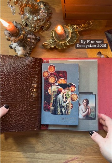 A flip through of my 2026 planner set up. Yes I do need all those journals it keeps me organized and it’s easier for me to look up specific entries I might need in the future. The only two that I purchased for this year were the @Sterling Ink BS Slim Compact Planner and the Take A Note A5 planner. The others are @MUJI USA except for the gray one that was bought at Daiso. This is a DIY trifold inspired by Louise Carmen leather journals. Also the portfolio is inspired by both Louise Carmen and Pap