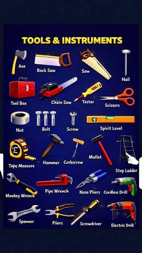 30 Tools & Instruments in English | Learn Tool Vocabulary Fast! 🛠️📚