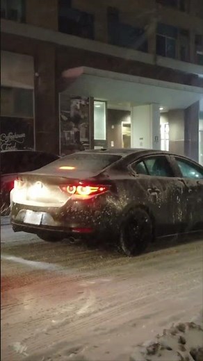 Guy Kicks Turning Car HARD During Toronto Snowstorm #shorts #snowstorm