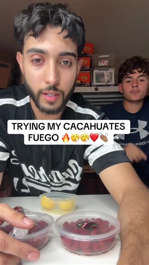 Trying My Spicy Cacahuates Fuego with Chamoy