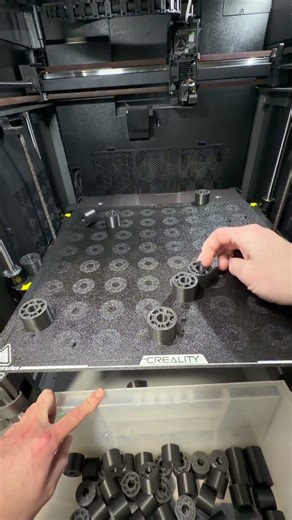 Printed 64 Juki Wheels in One Run — K2 Plus Bed Adhesion Peel