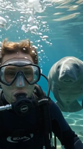 Manatee Ends Up Saving a Diver's Life Underwater