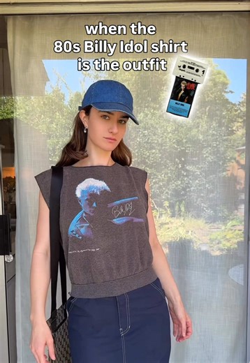 This shirt is my whole personality right now 🩵 #vintageclothing #thriftfind #80sfashion #billyidol