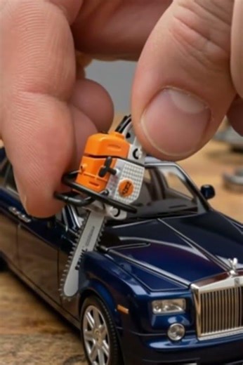 “Tiny Chainsaw vs Luxury Car”#viralvideo #aivideo #car