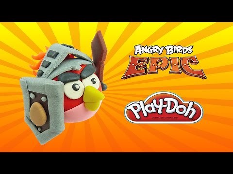 Play Doh Angry Birds Epic Red Bird - How To Make with Playdoh
