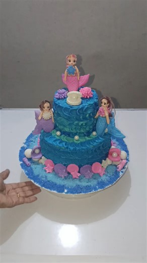Steps to make fondant toppers for a mermaid cake #shorts #cake decorating #cakedesign