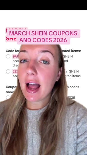 The best SHEIN codes and coupons for you to use this March 2026! Plus how to stack them together so you can save even more🤍🤍 #shein #sheinbigsale #sheincoupon #sheingals #sheinsale