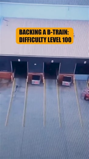 TruckingTalent | CDL Drivers platform on Instagram: "They say you can't back up a double. This driver said, "Hold my logbook." 🚛📐⁠ ⁠ Backing a B-train effectively doubles the difficulty—actually, let's say it multiplies it by five. You are fighting two pivot points and physics that want to send the rear trailer into the wall. Watch this driver work. It takes patience and about 5 pull-forwards to get the "snake" straight, but the result is pure satisfaction.⁠ ⁠ He lines it up and sends the whol
