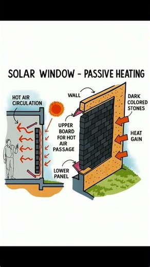 Solar Window Passive Heating System | Basic Knowledge for Civil Engineering | #Shorts #Building