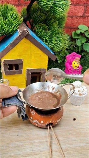 Making Melted Chocolate Popcorn in Tiny Village Kitchen 🍿🍫 Gooey Miniature Cooking #shorts #viral