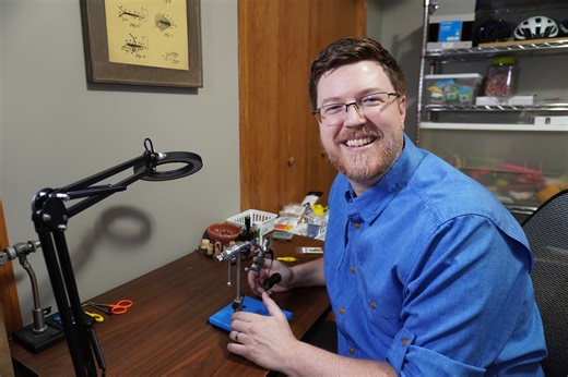 The Baby Boy Hopper from Charlie Craven is a great tiny hopper or cricket pattern for your terrestrial box. And since I’m filling out a fly box for the Driftless region lets cover all the bases with hoppers, beatles, crickets and ants. Fly Tying Materials: Hook: Tiemco TMC 2499SP-BL Thread: 10/0 Black Body: 2mm Foam Black Legs: Silicone Flutter Legs Wing: Elk Hair Natural Tools I Trust: @rambleranglerandblade Nomad Vise @rambleranglerandblade KAI 4” Professional Fly Tying Scissors | Fly Fish 402