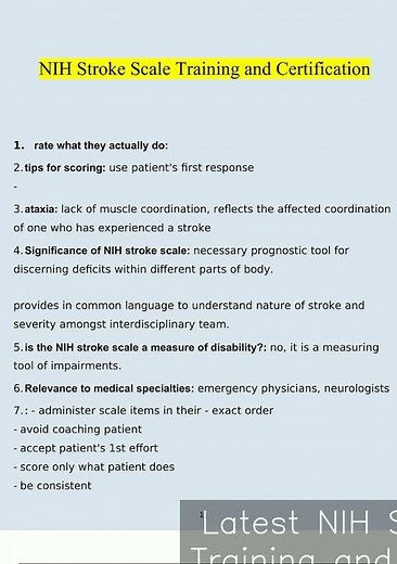 Latest NIH Stroke Scale Training and Certification Complete Updated 2935 video