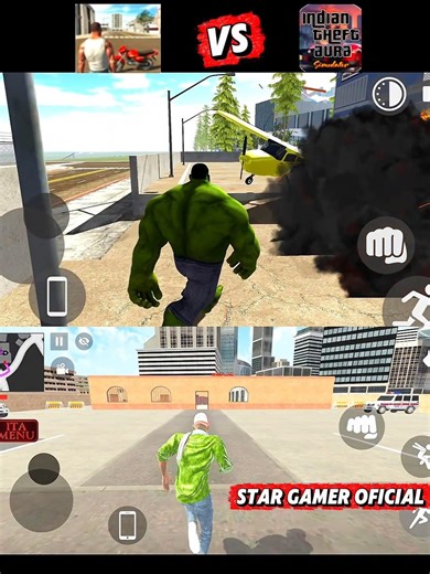 Hulk Vs Franklin Police Station Challenge ☠️ - in Indian bike drawing 3d 🤯#gaming #3d