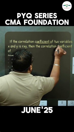 ✅ CMA Foundation Statistics PYQ | Correlation Coefficient Trick #cma #coceducation #pyq #shorts