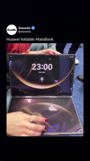 An 18-inch foldable laptop just appeared at MWC 💻 Huawei showcased a massive 18-inch foldable MateBook concept during Mobile World Congress> 2026. The device expands into a large tablet-like display while still folding down into a portable laptop form, hinting at the future of hybrid computing devices. Bigger screens. Smaller footprint. Would you use a foldable laptop like this? 👇 Love this content? Follow @dweetle for more Media: @menatechen #Huawei #FoldableLaptop #MWC2026 #MateBook #FutureC
