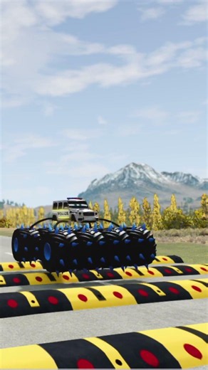 Can the Police G-Class Survive Giant Spiked Tires? 🤯 | BeamNG.drive