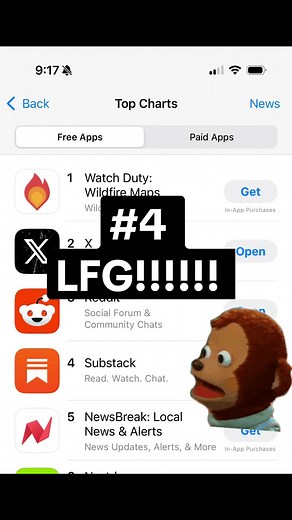Number 4 in the App Store #substack #tiktokbanned @Substack