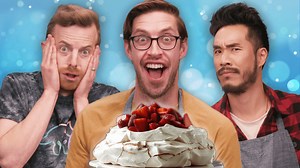 253K views · 5.5K reactions | Surprise! Welcome to the debut of WITH a recipe! We were challenged to create the best version of Ned & Ariel's favorite recipe: Pavlova. It's just like without a recipe, but somehow more chaotic! Get the Pavlova recipe below and buy Ned & Ariel's cookbook today for more delectable treats: https://www.datenightcookbook.com/ | The Try Guys | Facebook