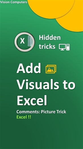 Vision Computers | Add visual comments in MS Excel! Excel tips and tricks, Adding image in Comments Excel, Excel tips, Excel tricks #Excel #exceltips... | Instagram