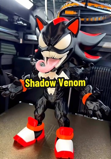 This thing turned out insane! 😎 #3dprinting #sonic #venom #mashup #h2c #bambulab #shadow
