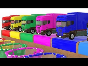 Learn Colors With Funny Monster Truck Cars for Kids and Children Animation Songs - Videos For Kids