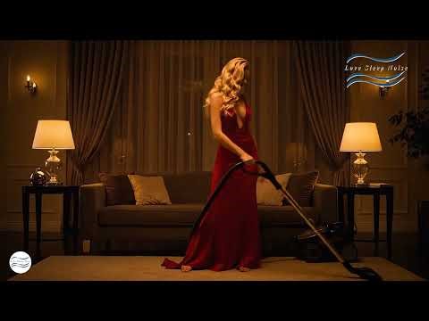 Elegant Blonde in Red Evening Gown Vacuuming | Cinematic AI 8s Loop
