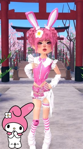 My Melody Inspired Look | Dress to Impress #dresstoimpress #roblox #shorts