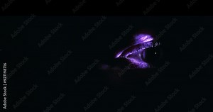 Slit, lamp and machine for closeup of eye for test, exam or assessment for ophthalmology in dark office. Person, patient or consultation with LED purple light for vision, glaucoma or myopia for optic