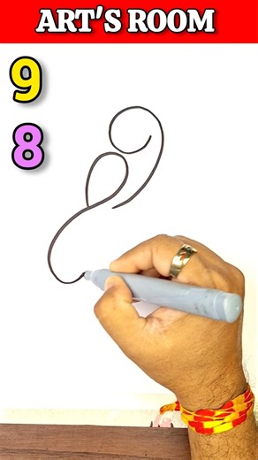 How to Draw a Bird with Number 9 & 8 | Easy Bird Drawing | Chidiya Drawing Step by Step#shorts