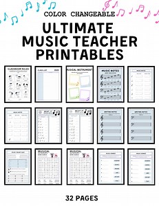 Music Teacher Printable Template - Lesson Plan, Games, Cut Outs and More - Etsy Canada