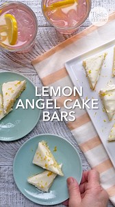 You'll be walking on clouds when enjoying these Lemon Angel Cake Bars! Get the full recipe here: https://trib.al/hXP9yXd | Taste of Home