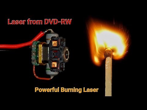 How to make a powerful laser from DVD-RW that burns matches | DIY mini engraving laser