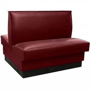 American Tables & Seating 45 1/2" Long Sangria Plain Double Back Fully Upholstered Booth - 36" High