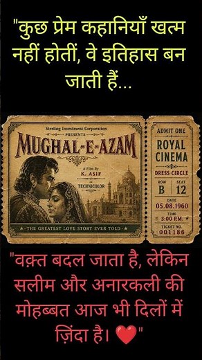 💕Mughal-e-Azam (1960) 🎬 | Royal Cinema Experience | Bollywood's Timeless Masterpiece 👑**