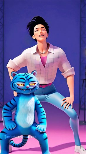 Jinu with Derpy Angrycat dance meme trend animation #kpdh #derpytiger #catdance #memes