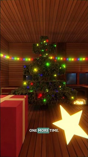 A star on top of the Christmas tree in realistic Minecraft #minecraft #christmas