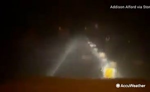 A driver recorded as Hurricane Laura's powerful winds blasted their car in Lake Charles, Louisiana, yesterday. The storm hit the Louisiana coast with winds of 150 mph. https://bit.ly/3jnCPgm | AccuWeather