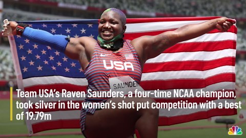 Team USA's Raven Saunders Takes Silver in Women's Shot Put, China's Gong Lijiao Takes Gold