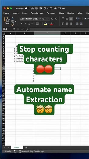 Extract Names Perfectly with LEFT #excel #tutorial #exceltricks