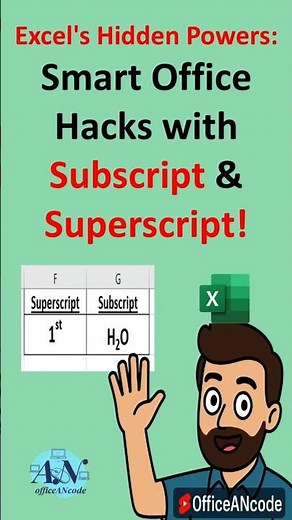 How to Add Subscript & Superscript in Excel | #OfficeANcode
