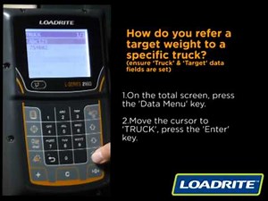Loadrite L2180 On Board Scale - How to set targets for specific trucks