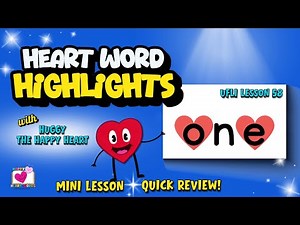 3-Minute Lesson for Sight Word ONE | UFLI Lesson 58 Irregular Heart Word | Great for Review!
