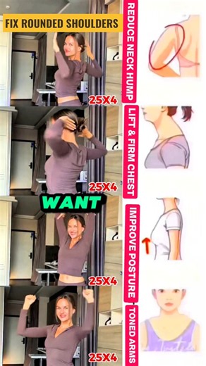 4 Easy Exercises for Better Posture, Arms & Upper Back | Home Workout #Shorts