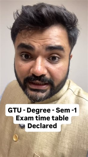 Jagrut Awaaz on Instagram: "GTU - Degree - Sem -1 - Exam time table Declared"