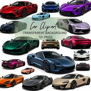 Sports Car Clipart, Luxury Vehicle PNG Set, Supercar Illustration Pack, Transparent Background Digital Download - Etsy Canada