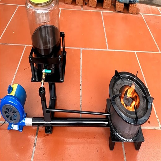 Share how to make a stove that burns waste oil, blue flame, super savings | Genius Hands DIY
