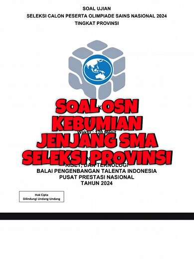 Soal OSN Kebumian SMA untuk Seleksi Provinsi 2025
