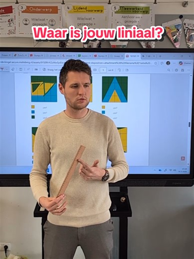 Wat kun je nog meer gebruiken als liniaal? 👉🏼 #liniaal #nietnodig #dontneedit #meester #basisschool